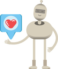 Robot Character and Heart Message
