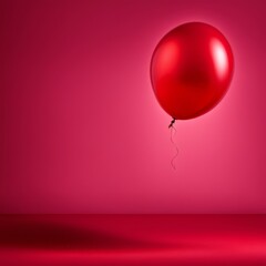 Red color shaped balloon isolated on red background
