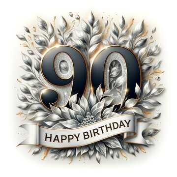 Elegant 90th Birthday Celebration Number