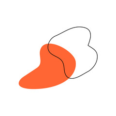blob with orange color and lines abstract