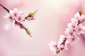 multicolor flowers frame on an Easter spring background. Generative ai
