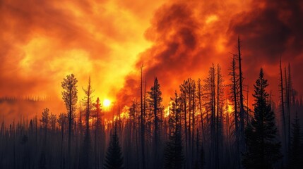 Forest fires, AI generated Image
