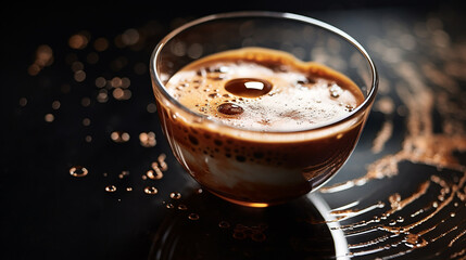 photo realistic side and above angle. an artisan espresso