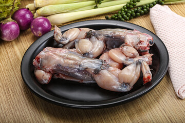 Delicous fresh raw uncooked frog