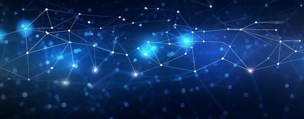 Fototapeta premium technology network connection blue mesh