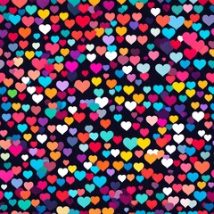 Colourful Heart shape lights Bokeh background