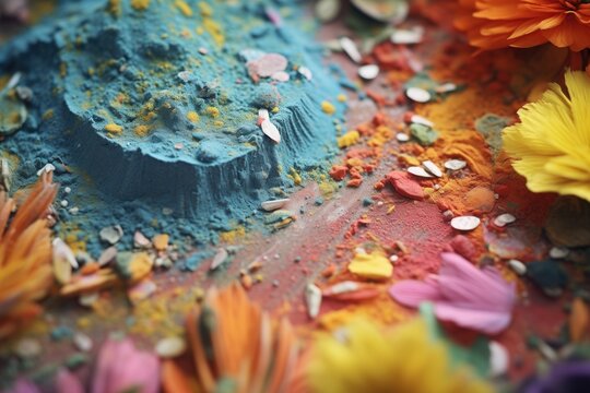 a detailed shot of a dye powder and mordant mixture