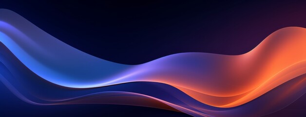 Obraz premium abstract blue and orange wave background, in the style of digital neon