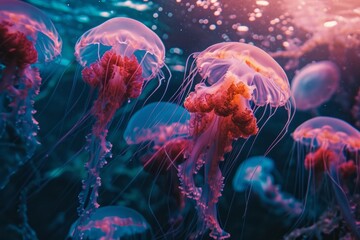 jellyfish in an ocean. Generative AI