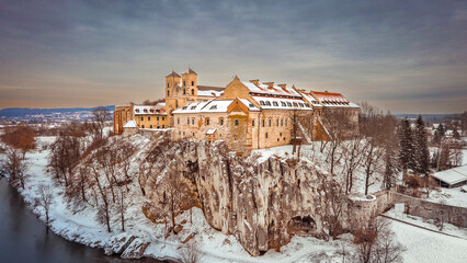 Monastery in Tyniec, Krakow on the banks of the Vistula River, Poland. - obrazy, fototapety, plakaty