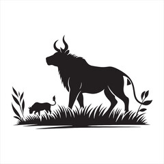 Whispers of the Wild: Animals Silhouette Set Conjuring the Serenity of the Untamed - Safari Silhouette - Animals Vector
