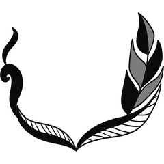 black circle frame. Wreath ring border. Isolated with transparent background