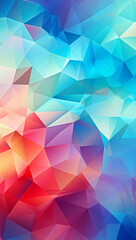 Abstract polygon background with geometric shapes, vibrant color gradients, crystal cubism