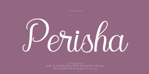 Abstract Fashion font alphabet. Minimal modern urban fonts for logo, brand etc. Typography Calligraphy typeface uppercase lowercase and number. vector illustration
