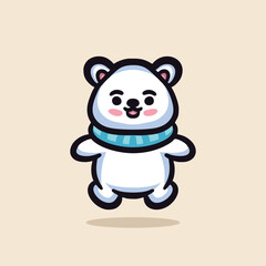 Polar Bear Mascot Cartoon Animal Vector Logo Design illustration