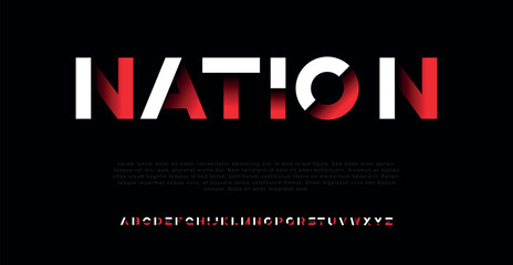 Nation creative modern alphabet fonts. Typography colorful bold with color triangle regular. vector illustrator