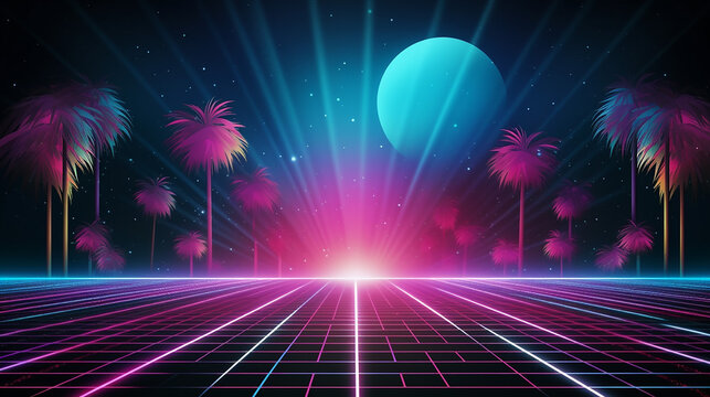 banner for printing night disco parties retro vintage