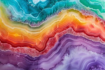 Liquid marble and agate rainbow - obrazy, fototapety, plakaty