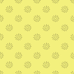 Seamless pattern with sun doodle for decorative print, wrapping paper, greeting cards, wallpaper and fabric