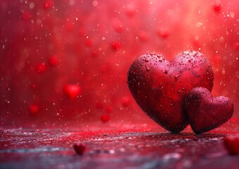 Fototapeta premium Valentine's Day Heart Hearts Theme Card 5x7 Background Wallpaper Image 