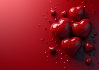 Valentine's Day Heart Hearts Theme Card 5x7 Background Wallpaper Image	
