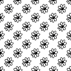 Summer seamless pattern with flowers doodle for decorative print, wrapping paper, greeting cards, wallpaper and fabric