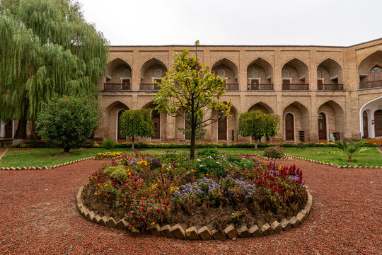 Atrium garden of Kukeldash Madrasah, higher theological college., Tashkent