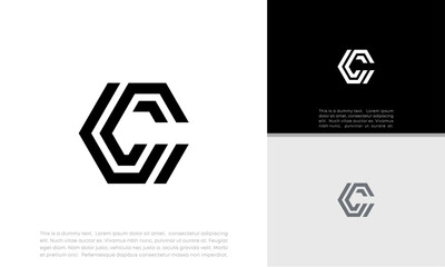 Initials C logo design. Initial Letter Logo. Innovative high tech logo template.