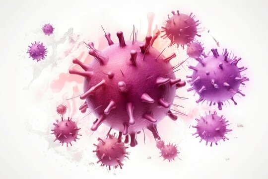 Realistic cytomegalovirus molecule. Virology laboratory medical science research. Generate ai