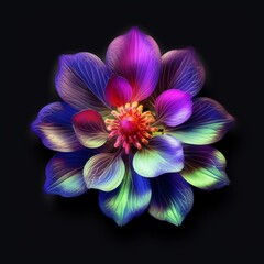 Christmas aconite Flower neon Color AI Generated pictures