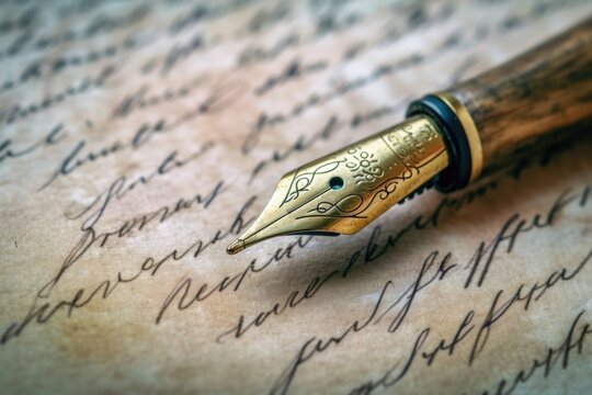 Fountain pen on book