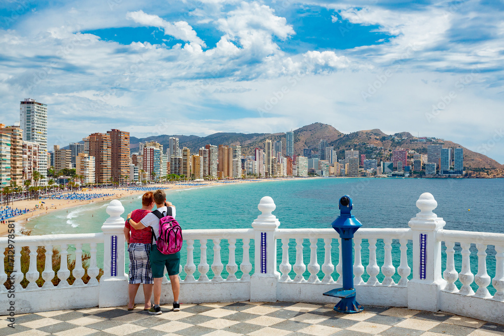 Canvas Prints Benidorm, Spain. View over the beach	