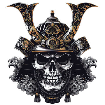 recommend clip art: samurai shogun skull head