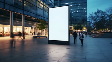 Blank digital signage screen in a public space