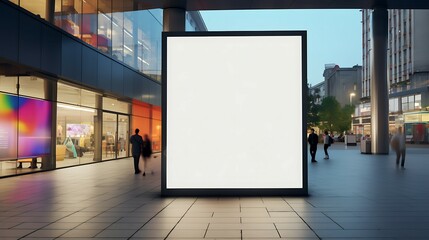 Blank digital signage screen in a public space