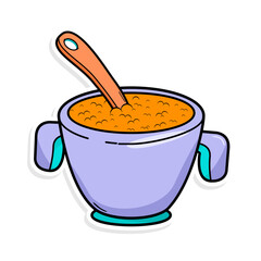 Soup doodle art. hand draw style