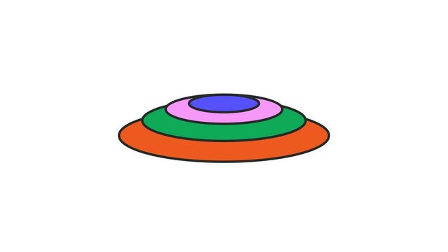 Lottie animation of the loading process with the display of a colored flying saucer icon while loading