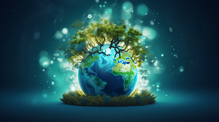 Fototapeta premium World environment day concept ecology protection environment, environmental protection background