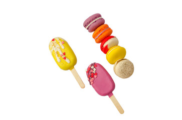 macarons isolated on white background