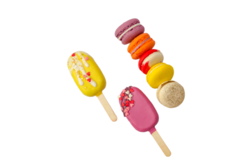 macarons isolated on white background