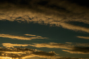 clouds in the sunset light, taken on a winter evening