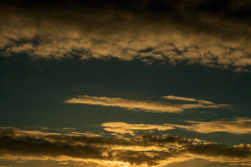 clouds in the sunset light, taken on a winter evening