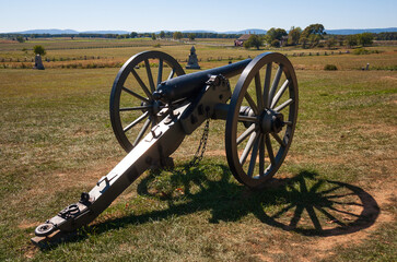 Cannon at the Gettysburg National Military Park, American Civil War Battlefield, in Gettysburg, Pennsylvania