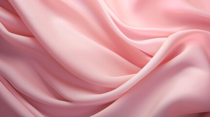Tender pink silk softly draped on pink background