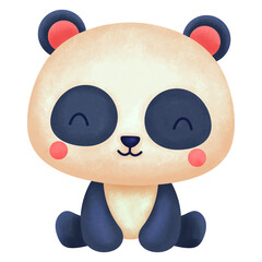 Cute Panda Animal Watercolor Illustration