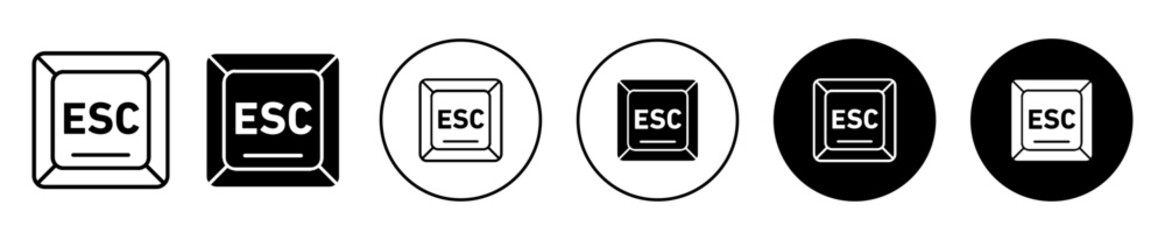Esc vector icon set collection. Esc Outline flat Icon. - obrazy, fototapety, plakaty