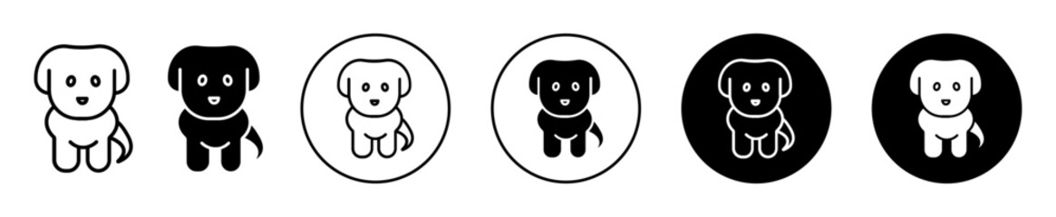 Little puppy vector icon set collection. Little puppy Outline flat Icon.
