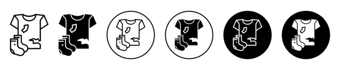 Textile waste vector icon set collection. Textile waste Outline flat Icon.