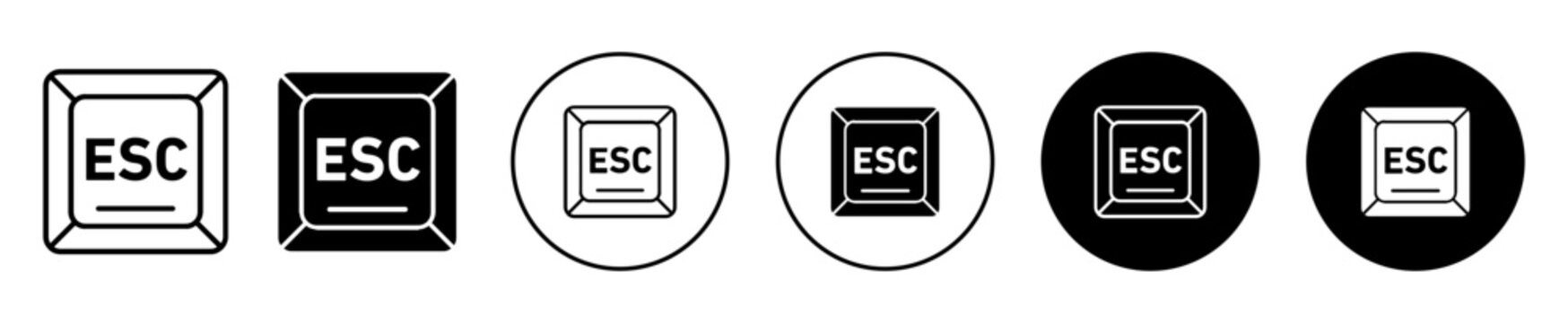 Esc vector icon set collection. Esc Outline flat Icon.