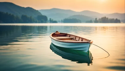 Photo sur Plexiglas Beige Boat on the lake